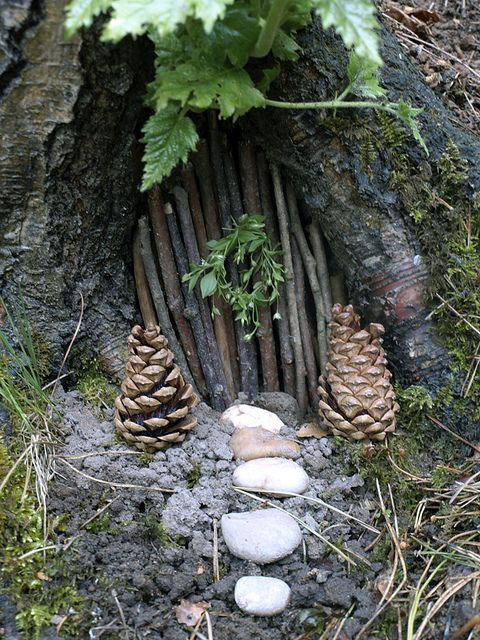 fair door with pinecones