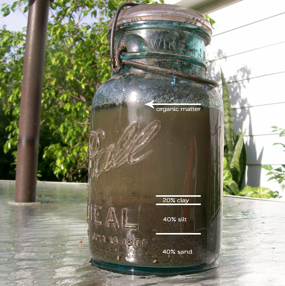 soil layers in a jar