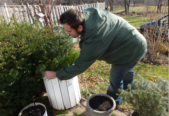 Jon Making a Winter Planter